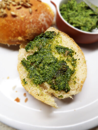 MILK BUNS WITH BASIL SPREAD