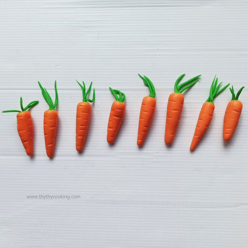 CÁCH NẶN KẸO ĐƯỜNG FONDANT HÌNH CÀ RỐT 